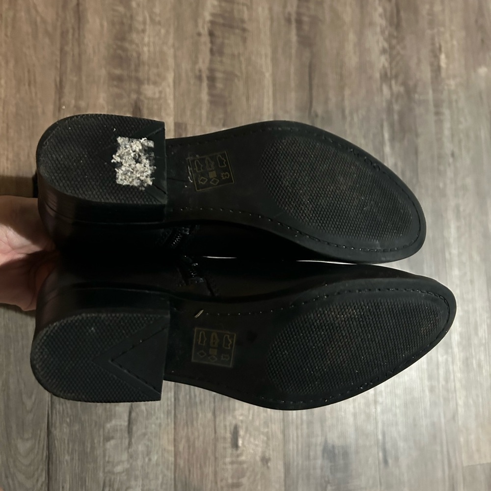 Aldo Black Leather 15” Boots with Gold Zipper 37 - Picture 5 of 6